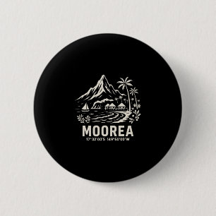 Badge Rond 5 Cm Vacances sur la plage de l'île de Moorea en Polyné