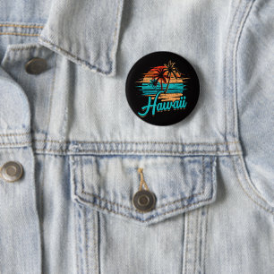 Badge Rond 5 Cm Vacances tropicales à Hawaii îles Hawaïennes