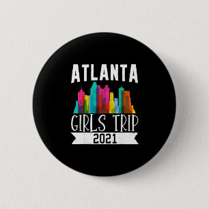 Badge Rond 5 Cm Vacances Voyageur Vol Atlanta Voyage Filles Aquare