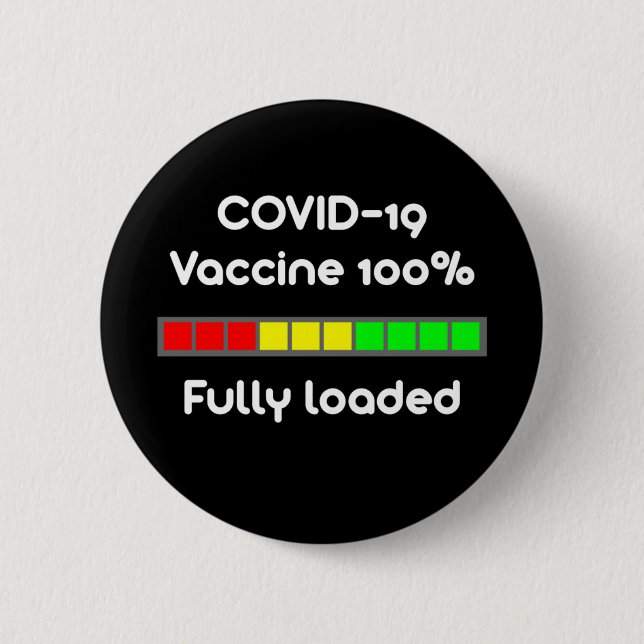 Badge Rond 5 Cm Vaccin contre 19 virus 100% Plein Chargement Noir (Devant)