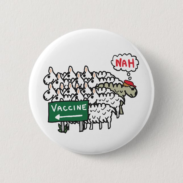 Badge Rond 5 Cm Vaccination contre la cire des moutons (Devant)