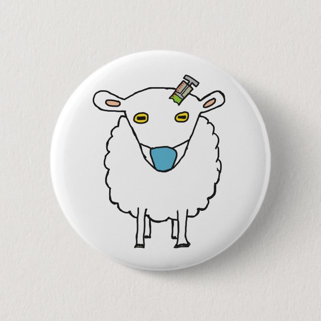 Badge Rond 5 Cm Vaccination contre la cire des moutons (Devant)