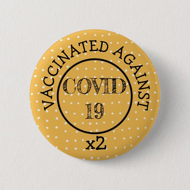 Badge Rond 5 Cm Vacciné contre le bouton Covid-19 (Devant)