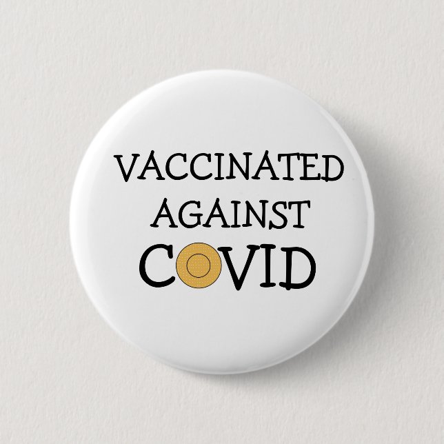 Badge Rond 5 Cm Vacciné Contre Le Covid (Devant)