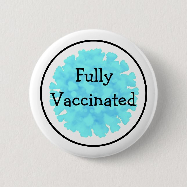 Badge Rond 5 Cm Vacciné entièrement contre le virus 19 (Devant)