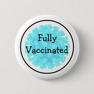 Badge Rond 5 Cm Vacciné entièrement contre le virus 19