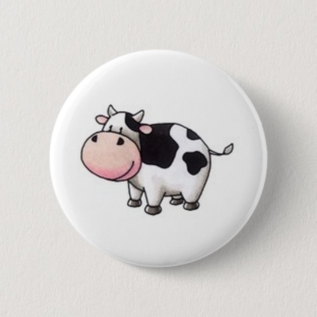 Badge Rond 5 Cm Vache (Devant)