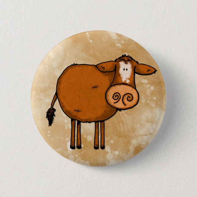 Badge Rond 5 Cm vache à amour de paix (Devant)