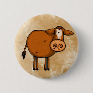 Badge Rond 5 Cm vache à amour de paix