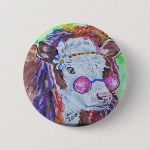 Badge Rond 5 Cm Vache à Janis
