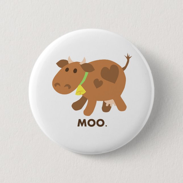 Badge Rond 5 Cm Vache à MOO (Devant)