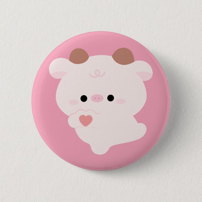 Badge Rond 5 Cm Vache d'amour mignonne (Devant)