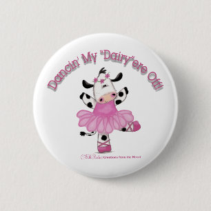 Badge Rond 5 Cm Vache de Ballerina