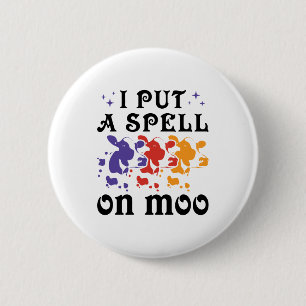 Badge Rond 5 Cm Vache d'Halloween Je mets un sort sur Moo