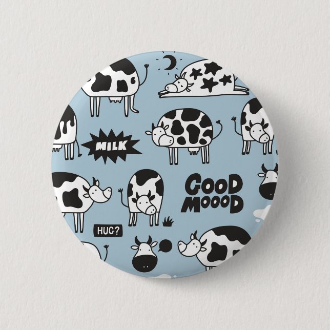 Badge Rond 5 Cm Vache et lait (Devant)