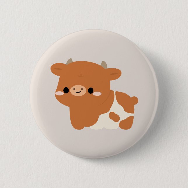 Badge Rond 5 Cm Vache Hereford (Devant)