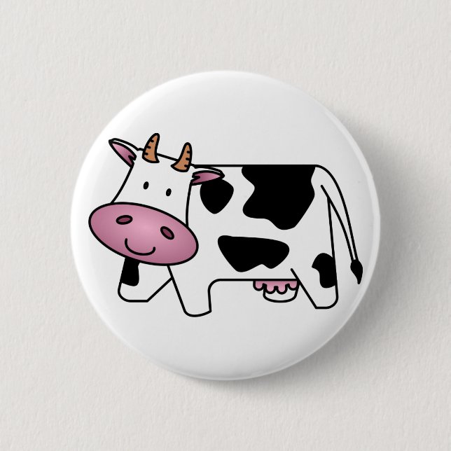 Badge Rond 5 Cm Vache laitière mignonne (Devant)