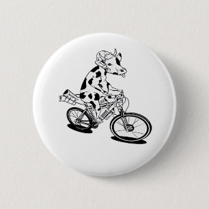 Badge Rond 5 Cm Vache lumières de Noël laid Design de Noël drôle