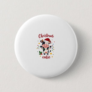 Badge Rond 5 Cm Vache Noël Mignonne Vaches T-Shirt de Noël (7)