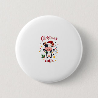 Badge Rond 5 Cm Vache Noël Mignonne Vaches T-Shirt de Noël (7)