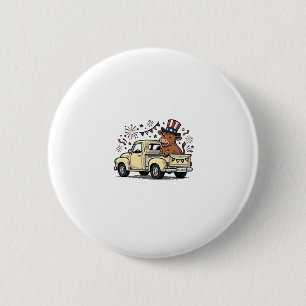 Badge Rond 5 Cm Vache patriotique conception vectorielle de camion