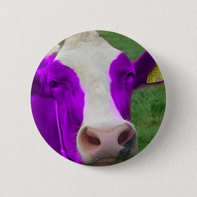 Badge Rond 5 Cm vache pourpre (Devant)