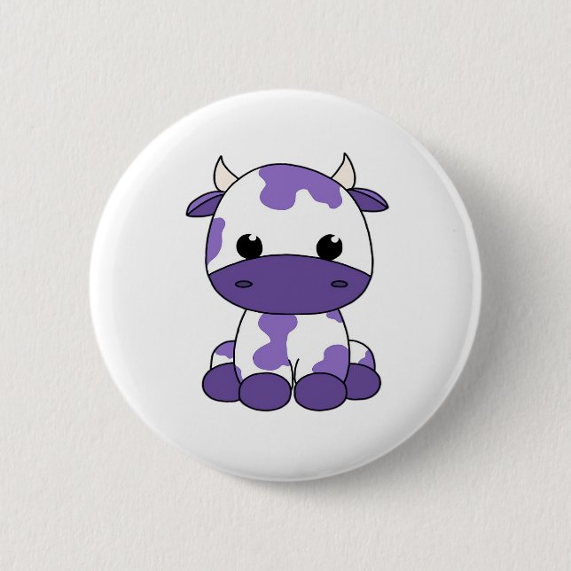 Badge Rond 5 Cm Vache pourpre T-shirt surdimensionné_1 (Devant)