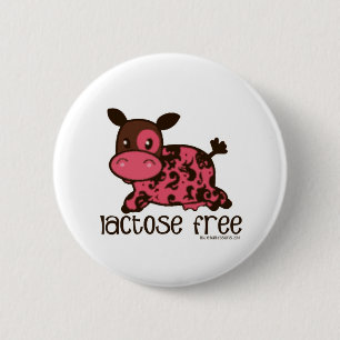 Badge Rond 5 Cm Vache rose sans lactose
