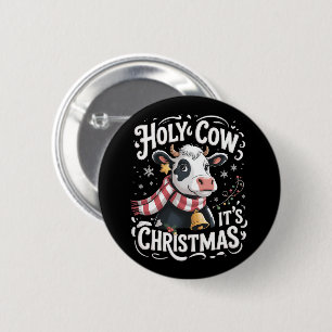 Badge Rond 5 Cm Vache sacrée C'est Xmas Drôle Amateur De Vache Ani