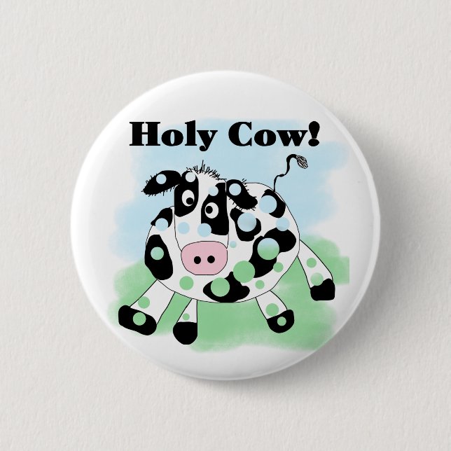 Badge Rond 5 Cm Vache sainte (Devant)