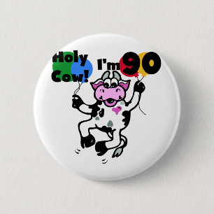 Badge Rond 5 Cm Vache sainte je suis 90 T-shirts et cadeaux