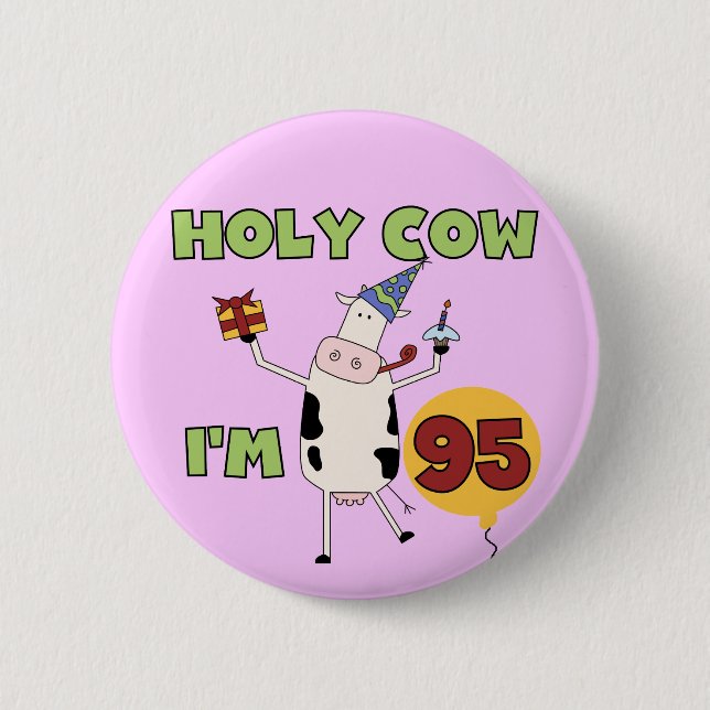 Badge Rond 5 Cm Vache sainte je suis 95 T-shirts et cadeaux (Devant)