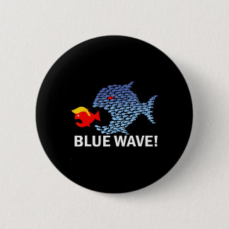 Badge Rond 5 Cm Vague Bleue 2024 Gros Poissons Amusants Mangez Pet