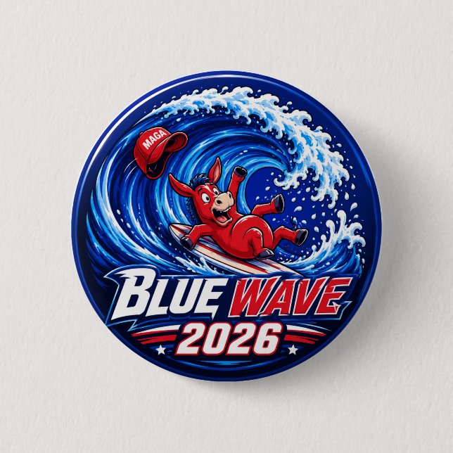 Badge Rond 5 Cm Vague Bleue 2026 (Devant)