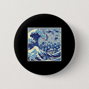 Badge Rond 5 Cm Vague De Chats Pour Kamala Drôle Dame Chat