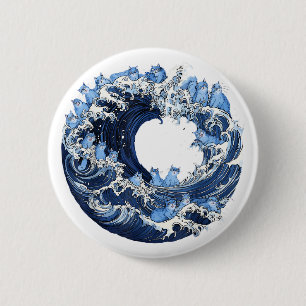 Badge Rond 5 Cm Vague mignon de chats bleus pour Kamala Harris 202