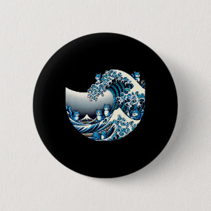 Badge Rond 5 Cm Vague Mignonne De Chats Bleus Pour Kamala Funny 1