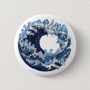 Badge Rond 5 Cm Vague mignonne de chats bleus pour Kamala Harris 2