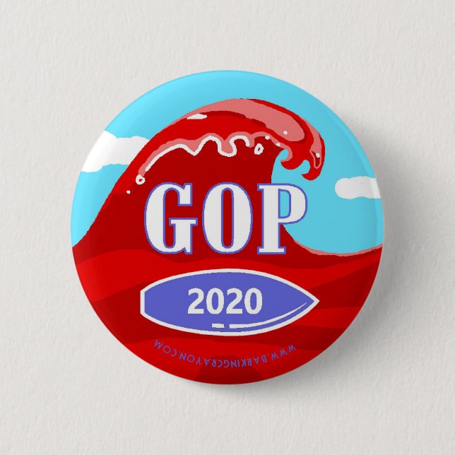 Badge Rond 5 Cm Vague rouge 2020 (Devant)