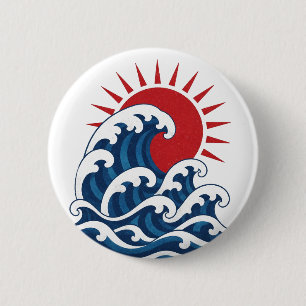Badge Rond 5 Cm Vagues