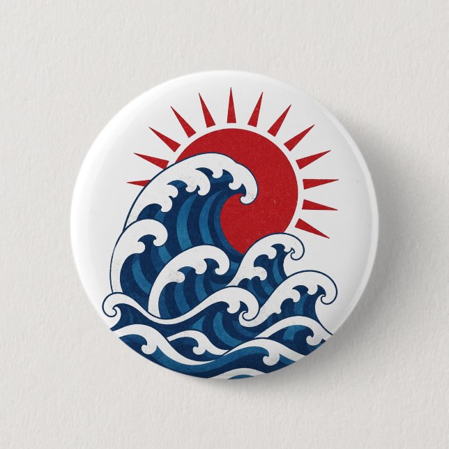 Badge Rond 5 Cm Vagues (Devant)