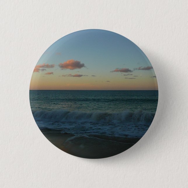 Badge Rond 5 Cm Vagues s'écrasant au paysage de Sunset Beach (Devant)