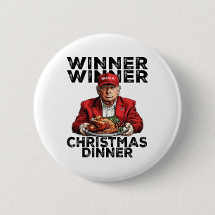 Badge Rond 5 Cm Vainqueur de Trump Dîner de Noël Père Noël A