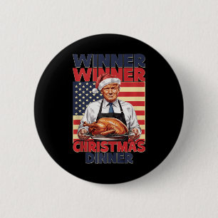 Badge Rond 5 Cm Vainqueur de Trump Dîner de Noël Père Noël A