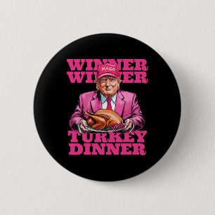 Badge Rond 5 Cm Vainqueur de Trump Humour Dîner dindon Drôle