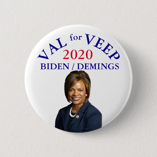 Badge Rond 5 Cm Val Demings pour vice-président 2020 (Devant)
