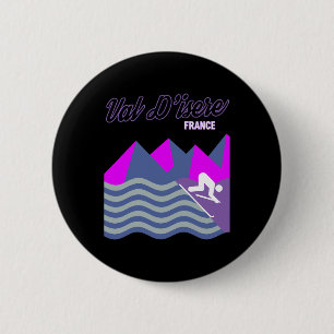 Badge Rond 5 Cm Val D'Isere Alpes françaises France Station de ski
