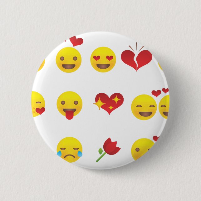 Badge Rond 5 Cm Valentine Emojis (Devant)