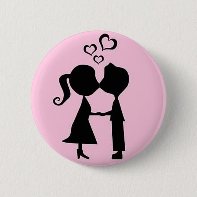 BADGE ROND 5 CM VALENTINE KISS (Devant)