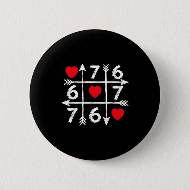 Badge Rond 5 Cm Valentine’s Day 67 Six Seven Meme Love Heart Coupl (Devant)